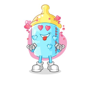 the baby bottle fallin love vector. cartoon character