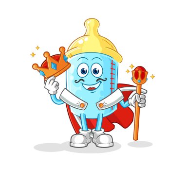 the baby bottle king vector. cartoon character