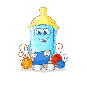 the baby bottle tailor mascot. cartoon vector