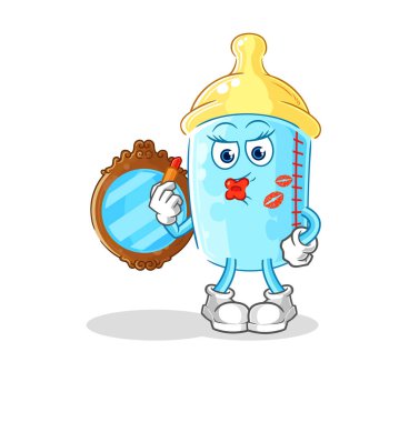 the baby bottle make up mascot. cartoon vector