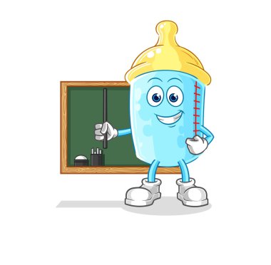 the baby bottle teacher vector. cartoon character