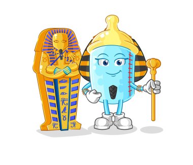 the baby bottle ancient egypt cartoon. cartoon mascot vector