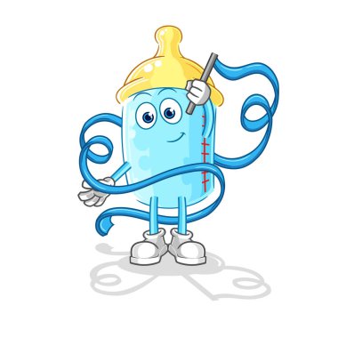 the baby bottle Rhythmic Gymnastics mascot. cartoon vector