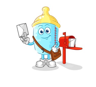 the baby bottle postman vector. cartoon character