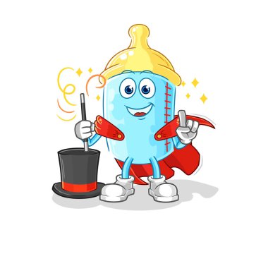 the baby bottle magician illustration. character vector