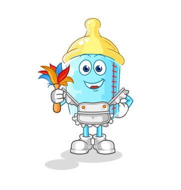 the baby bottle maid mascot. cartoon vector