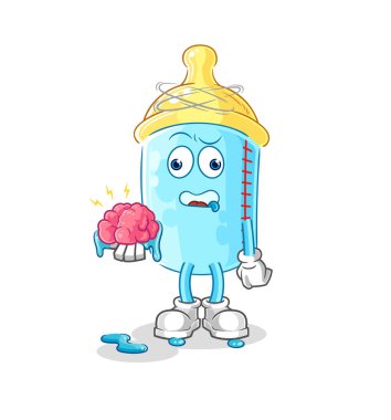 the baby bottle no brain vector. cartoon character