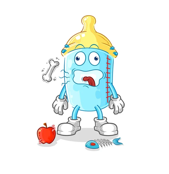 Baby Bottle Burp Mascot Cartoon Vector — Archivo Imágenes Vectoriales