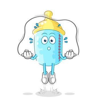 the baby bottle jump rope exercise. character vector