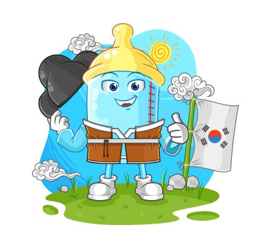 the baby bottle korean culture vector. cartoon character