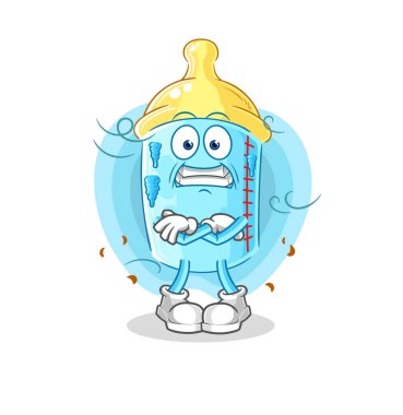 the baby bottle cold illustration. character vector