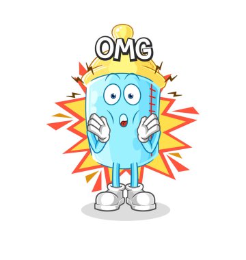 the baby bottle Oh my God vector. cartoon character