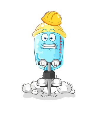 the baby bottle drill the ground cartoon character vector