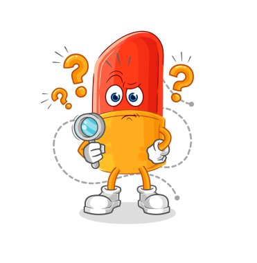 the lipstick searching illustration. character vector