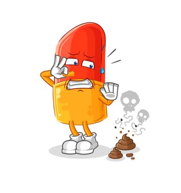 the lipstick with stinky waste illustration. character vector