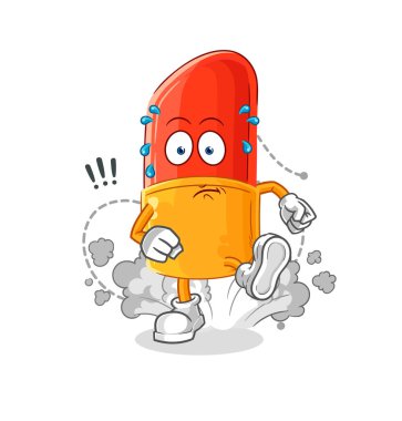 the lipstick running illustration. character vector