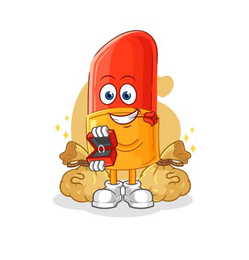 the lipstick propose with ring. cartoon mascot vector