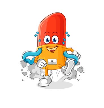 the lipstick runner character. cartoon mascot vector
