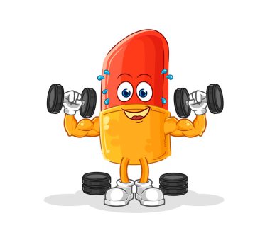 the lipstick weight training illustration. character vector