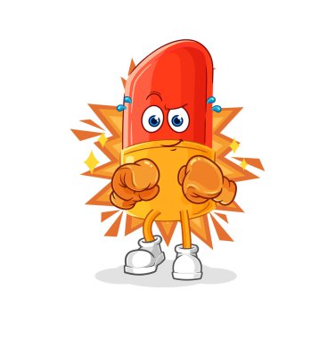 the lipstick boxer character. cartoon mascot vector