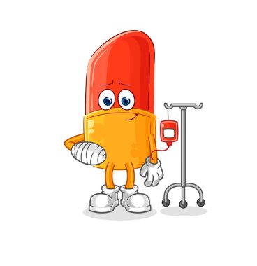the lipstick sick in IV illustration. character vector