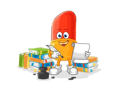 the lipstick writer vector. cartoon character