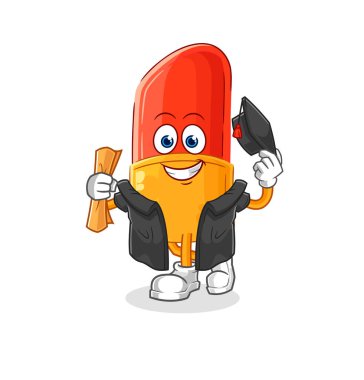 the lipstick graduation vector. cartoon character