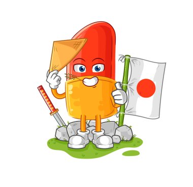 the lipstick japanese vector. cartoon character