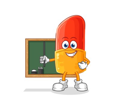the lipstick teacher vector. cartoon character