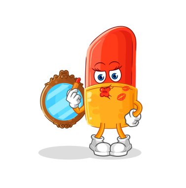 the lipstick make up mascot. cartoon vector