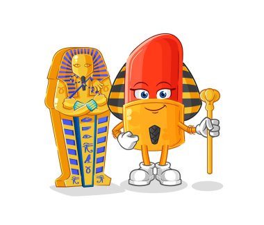 the lipstick ancient egypt cartoon. cartoon mascot vector