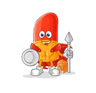 the lipstick spartan character. cartoon mascot vector