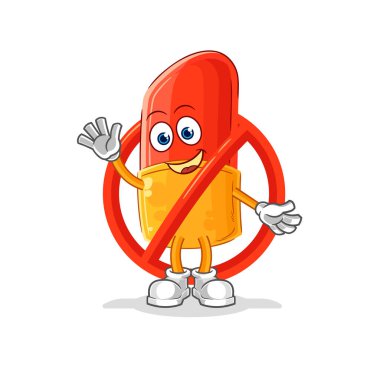 the say no to lipstick mascot. cartoon vector