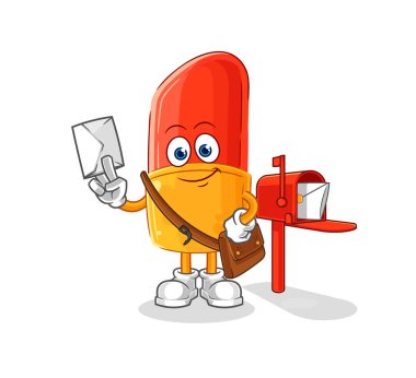 the lipstick postman vector. cartoon character