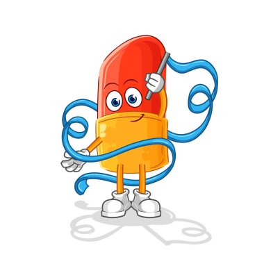 the lipstick Rhythmic Gymnastics mascot. cartoon vector