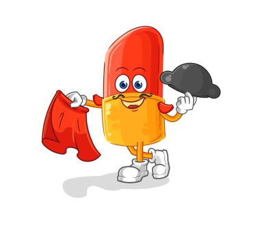 the lipstick matador with red cloth illustration. character vector