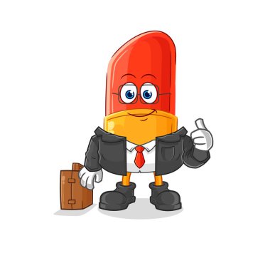 the lipstick office worker mascot. cartoon vector