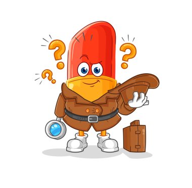 the lipstick detective vector. cartoon character