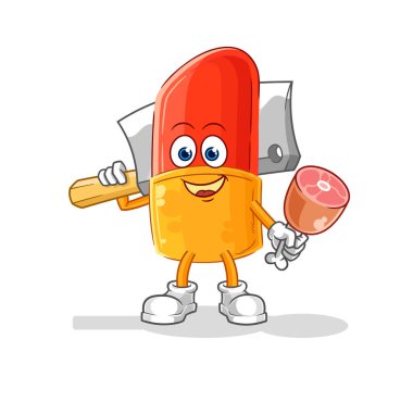 the lipstick Butcher illustration. character vector