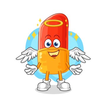 the lipstick angel with wings vector. cartoon character