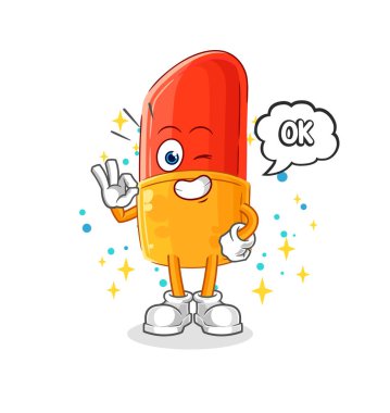 the lipstick agree mascot. cartoon vector