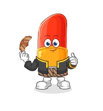 the lipstick Javanese character. cartoon mascot vector