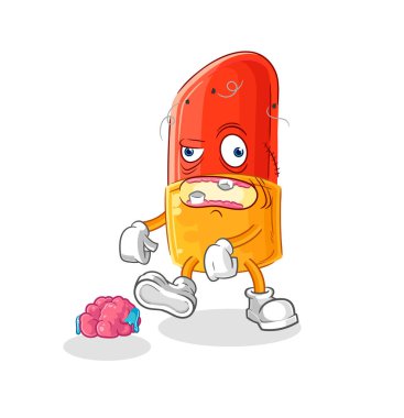 the lipstick zombie character.mascot vector