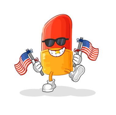 the lipstick american youth cartoon mascot vector