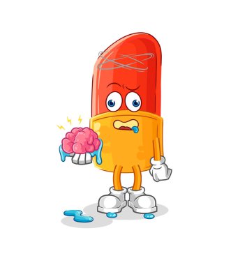 the lipstick no brain vector. cartoon character
