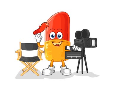 the lipstick director mascot. cartoon vector