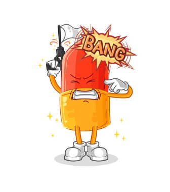 the lipstick warning shot mascot. cartoon vector