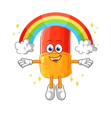 the lipstick with a rainbow. cartoon vector