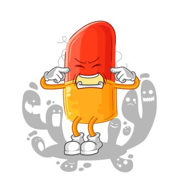 the depressed lipstick character. cartoon vector