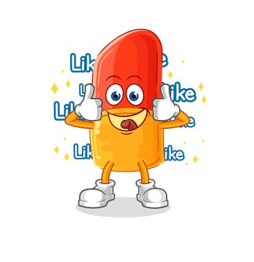 the lipstick give lots of likes. cartoon vector